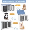 39.5 Inch Portable Foldable Dog Crate Furniture - Solid Wood Kennel End Table with Tray & Iron Door Frame for Large Medium Dogs - 4 of 4