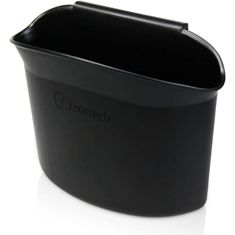 Zone Tech Mini Portable Hanging Car Garbage Can- Black  Universal Trash Can, 1 of 9