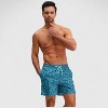 Anna-Kaci Men's Abstract Print Swim Trunks with Elastic Waistband and Adjustable Drawstring - 4 of 4