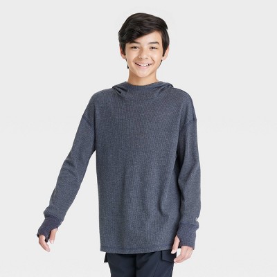 Boys' Long Sleeve Waffle Hooded Sweatshirt - All in Motion™