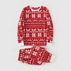 PATPAT Christmas Family Matching Long-sleeve Allover Deer & Snowflake Print Red Thickened Pajamas Sets - 2 of 4