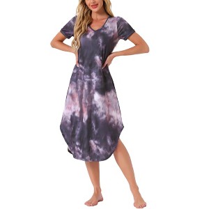 pajama dress Sara & Gown Complete Set neck with floral lace Women's Getting Sleepy Ribbed Sleep