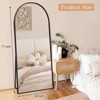 FURNIinspire Full Length Mirrors Floor Standing Body Mirror, Arched Mirror Room Decor Long Dressing Mirror for Bedroom, Black, 18"*58" - 3 of 4