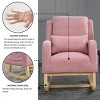 PAGED 27.5" Rocking Chair Modern High Backrest Accent Chair Reading Chair with One Lumbar Pillow, Two Side Pockets for Living Room - 3 of 4