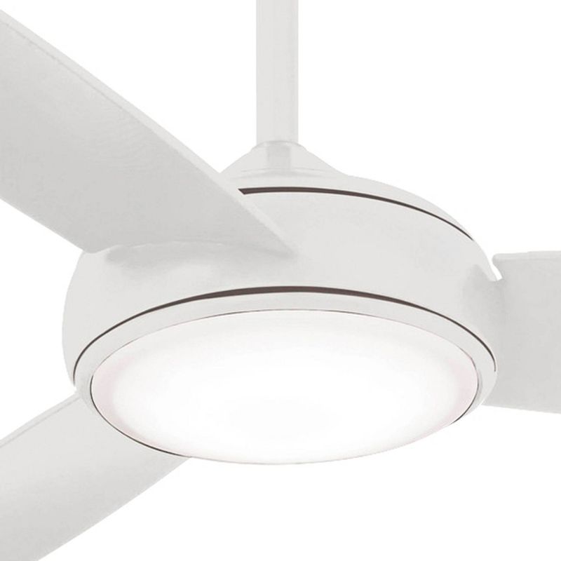 54" Minka Aire Modern Indoor Outdoor Ceiling Fan with LED Light Remote Control White Opal Glass Wet Rated for Patio Exterior, 3 of 7