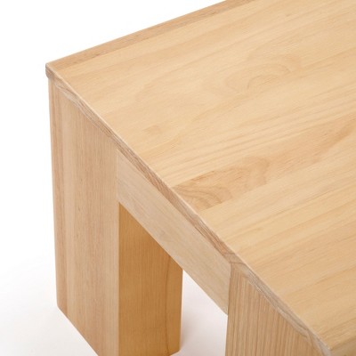 Blonde Wirebrush Solid Pine Rectangular Coffee Table, 40"