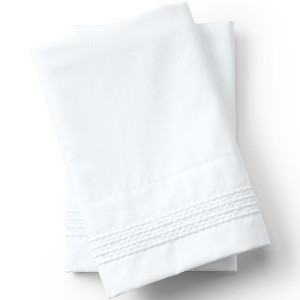 Lands' End Supima Cotton No Iron Sateen Embroidered Pillowcases - 400 thread count - 1 of 2
