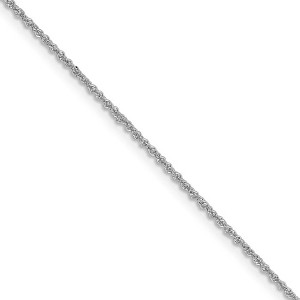Black Bow Jewelry 1.3mm 14k White Gold Diamond Cut Fancy Singapore Chain Necklace - 1 of 4