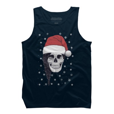 Men's Design By Humans Christmas skull By kodamorkovkart Tank Top