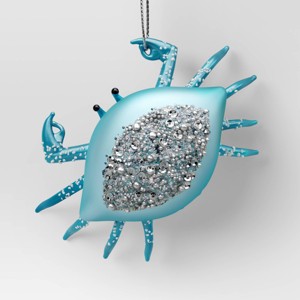 Christmas Glass Crab with Sequin Ornament - Wondershop™ - 1 of 3
