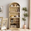 Bookcase with Doors Arched Bookshelf 71.65in Tall Bookcase Farmhouse Cabinet with Shelves Wooden Bookshelves - 4 of 4