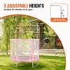 VEVOR 55" Kids Trampoline, 4.6FT Indoor Outdoor Trampoline with Safety Enclosure Net and Basketball Hoop, Toys for 3+ Years Children, Pink - 4 of 4