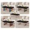 NicBex Rectangular Wooden Top Coffee Table with Tempered Glass Legs,DIY Sticker Center Table for Living Room,Living Room Furniture,Black - 3 of 4