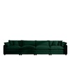 Modern Upholstered 4 Seater Fabric Sofa with Comfortable Back Cushions, Seat Cushions and Pillows, Light Beige Corduroy Sofa , - 4 of 4