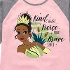 Girls' - Disney Princess - Tiana Kind Fierce Brave Shirt Tail Raglan Graphic T-shirt - 2 of 4