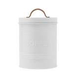 Amici Home White Carmel Collection Metal Storage Canister, Food Safe