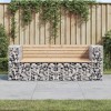 vidaXL Garden Bench Natural wood Solid Pine wood, Galvanized steel - 2 of 4