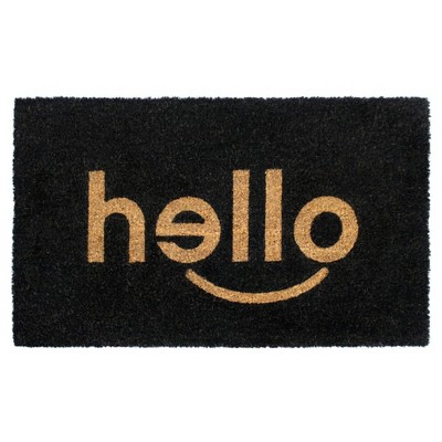 Tufted Hello Smile Doormat Black - Raj