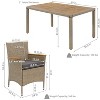 Sunnydaze Outdoor Rattan and Acacia Wood Foxford Patio Dining Set with Table, Chairs, and Seat Cushions - Gray - 7pc - 3 of 4