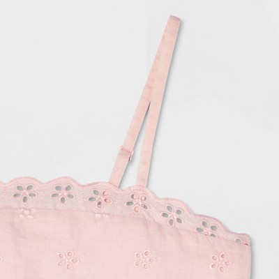 Cat & Jack Girls' Woven Eyelet Tank Top - Cat & Jack™ Pink M — фото 3