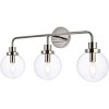 Elegant Lighting Hanson 3 lights bath sconce in polished nickel with clear shade - 3 of 4