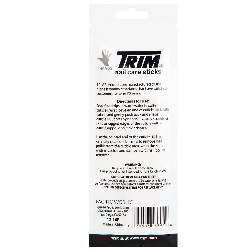 Trim Wood Nail Care Cuticle Sticks - 12pc, 3 of 7