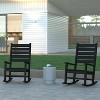Emma and Oliver Set of 2 Contemporary Rocking Chairs, All-Weather HDPE Indoor/Outdoor Rockers - 2 of 4
