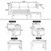 Sapphtopaz Patio Furniture Set Acacia Wood Loveseat Sectional Conversation Outdoor Chairs with Cushions Square Table for Patio, Garden, Terrace - 2 of 4