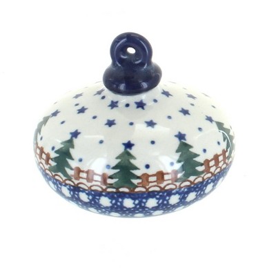 Blue Rose Polish Pottery Rustic Pines Flat Christmas Ornament