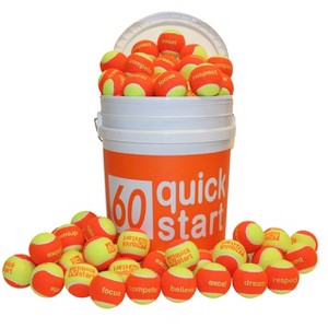 OnCourt OffCourt  Quick Start 60 - orange "two-tone" numbered felt balls - 1 of 3