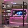 Loft Bunk Bed with L-Shaped Desk,Twin Loft Bed with Desk Underneath,Metal Bunk Beds with High Guardrail and Ladder for Kids/Teens/Adults,Easy Assembly - 4 of 4