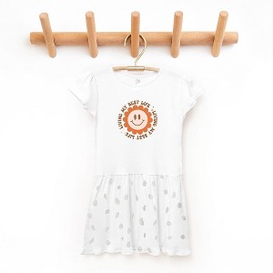 The Juniper Shop Living My Best Life Flower Toddler Graphic Dress - 1 of 3