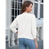 Women's 3/4 Sleeve Summer Crochet Knit Cardigan Button Down Lightweight Comfy Cardigan Tops - 4 of 4