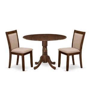 3-Piece Antique Walnut Solid Wood Top - Dining Room Set  - Seats-4 - 1 of 4