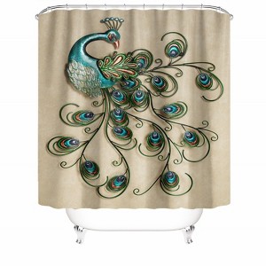 Beautiful Peacock Shower Curtains for Bathroom Waterproof Fabric Bath Curtain Durable Soft Stylish Bathroom Decor 72x72 Inch - 1 of 1