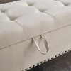 59" Contemporary Storage Ottoman Bench with Tufted Top and Hidden Compartment for Bedroom or Entryway -3irtyhousy - 3 of 4