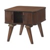 Chic Crate-Modern Storage End Table - Walnut Tambour Doors & Shelves for Living Room (Furniture) - 3 of 4