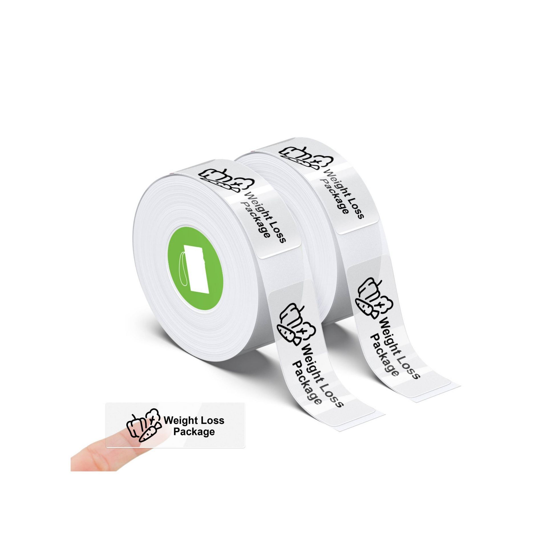 Nelko Set of 2 14x40mm Transparent Label Paper Rolls