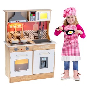 Infans Wooden Kitchen Playset Multi-Functional Pretend Cooking Set w/ Lights & Sounds - 1 of 4