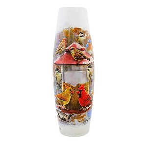 Stony Creek 11.75 In Winter Cardinals Pre-Lit Large Vase Christmas Lighted Glass Accent , Chair Feeder Branches (1PC) - 1 of 4