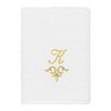 Linum Home Textiles 100% Turkish Cotton MONICA Gold Thread 3PC Embellished Towel Set - 4 of 4