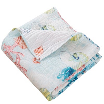 Sarasota Coastal Multicolor Quilted Reversible Throw Blanket