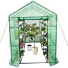 Portable Indoor and Outdoor Green House ，Walk-in Greenhouse with  Shelves, Roll-Up Zippered Door Anchors and Ropes,for Garden - 2 of 4