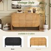 Wood Sideboard Cabinet with Curvy Edge, 4 Doors Retro Credenza Storage Cabinet with Adjustable Shelves for Living Room - 4 of 4