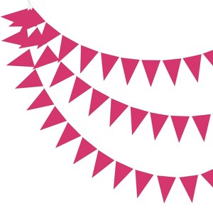 Unique Bargains 49ft Felt Fabric Triangle Bunting Garland Party Banner 1 Pcs - 1 of 4