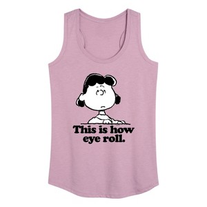 Women's - Peanuts - This Is How Eye Roll Graphic Racerback Tank - 1 of 4