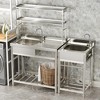 39.4 in. D x 19.7 in. W x 63 in. H Freestanding Laundry/Utility Sink Silver Kitchen Sink with Left Bowl - 3 of 4