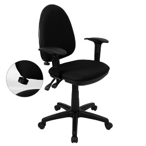 Flash Furniture Mid-Back Fabric Multifunction Swivel Ergonomic Task Office Chair with Adjustable Lumbar Support and Adjustable Arms - 1 of 4