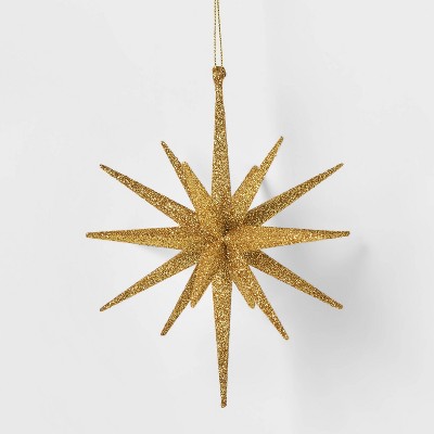 5.8in Gold Plastic Spike Starburst Christmas Tree Ornament - Wondershop™