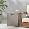 Aidan Outdoor Light Weight Concrete Square Tank Holder Side Table Light Gray - Christopher Knight Home: No Assembly, Indoor/Outdoor Use - 2 of 4